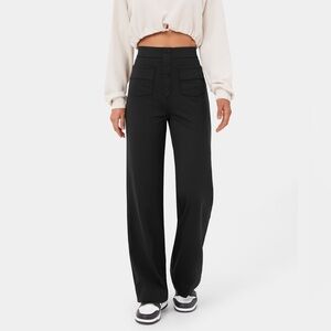 Halara High Waisted Button Multiple Pockets Straight Leg Casual Pants